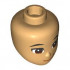 Mini Doll, Head Friends with Black Eyebrows, Reddish Brown Eyes, Dark Orange Lopsided Grin Pattern: {умерен тан}