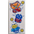 Tile 2 x 4 with Orange, Red, Blue and Yellow Drawings of Happy Fox, Angry Ladybug, Sad Bee and Smiley Faces Pattern: {бял}