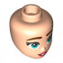 Mini Doll, Head Friends with Dark Orange Eyebrows, Black Eyelashes, Dark Turquoise Eyes, Coral Lips, and Open Mouth Smile with White Teeth Pattern: {светло нуга}