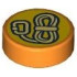 Tile, Round 1 x 1 with Tan Rope with Carabiner on Bright Light Orange Background Pattern: {ярко оранжев}
