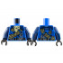 Torso Tunic with Dark Blue Shoulders, Bright Light Yellow Scarf, Gold Dragon Head and Ropes and Silver Carabiner Pattern / Dark Blue Arms / Black Hands: {ярко син}