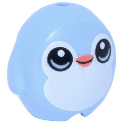 Minifigure, Utensil Pillow Plush Toy with Penguin with Black Eyes, Coral Beak and White Stomach Pattern: {светло кралско син}