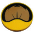 Tile, Round 3 x 3 with Black and Medium Nougat Inner Ear Pattern: {огнено жълто-оранжев}