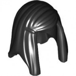 Minifigure, Hair Female Long Straight with Left Side Part: {черен}