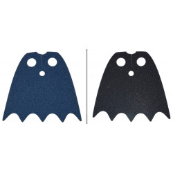Minifigure Cape Cloth with Top Holes and Scalloped 5 Points Bottom (Batman), Long, Circle Neck Cut - Traditional Starched Fabric with Black and Dark Blue Sides: {мултикомбинация}