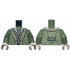 Torso Jacket with Gold and Copper Trim and Filigree over Dark Tan Vest and White Shirt, Medium Nougat Tie Pattern / Olive Green Arms / Light Nougat Hands: {маслинено зелен}