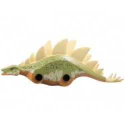 Dinosaur Body Stegosaurus with Fixed Olive Green Top with Molded Tan Flexible Rubber Plates and Thagomizer and Printed Dark Green Scales Pattern: {умерен нуга}