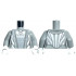 Torso Female Dress with Dark Silver Hearts, Silver Pendant, Dots and Stripes, Dark Bluish Gray Hem Lines and Creases Pattern / Light Bluish Gray Arms / White Hands: {умерено каменно сив}