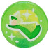 Tile, Round 1 x 1 with Fairy Godmother Fauna, Light Nougat Face, Bright Green Cloak, White Dots and Sparkles Pattern: {прозрачен зелен опал}