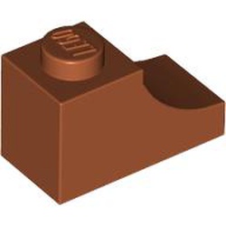 BRICK 1X2, OUTSIDE HALF ARCH, NO. 1: {тъмно оранжев}