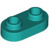 PLATE 1X2, ROUNDED, NO. 1: {ярко синьо-зелен}