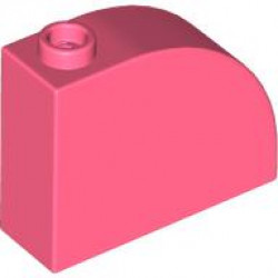Slope, Curved 3 x 1 x 2 with Hollow Stud: {пъстро коралов}