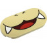 Tile, Round 2 x 4 Oval with Dark Brown Nostrils and Wide Dark Red Open Mouth Smile with Red Tongue and White Fangs Pattern (Super Mario Roy Lower Face): {тухлено жълт}