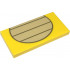 Tile 2 x 4 with Tan Partial Circle with Dark Tan Lines Pattern (Super Mario Roy Stomach): {ярко жълт}