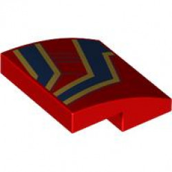 PLATE, W/ BOW 2X2X2/3, NO. 90: {ярко червен}