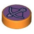 Tile, Round 1 x 1 with Lavender Bow and Arrow on Medium Lavender Background Pattern: {ярко оранжев}