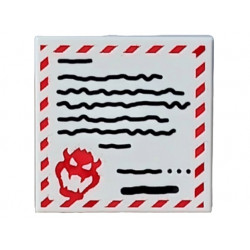 Tile 2 x 2 with Letter with Red Blocked Edge and Bowser Head, Black Scribbles and Dots Pattern: {бял}