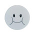 Tile, Round 3 x 3 with Black Eyes, Dark Bluish Gray Smile and Cheeks Pattern (Super Mario Lakitu Cloud Face): {бял}