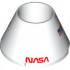 Cone 4 x 4 x 2 Hollow No Studs with Red 'NASA', Hatch, Black Line and United States Flags Pattern: {бял}
