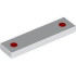 Tile 1 x 4 with 2 Red Dots Pattern (BrickHeadz Queen Amidala Cheeks): {бял}