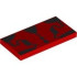 Tile 2 x 4 with Black Markings Pattern (BrickHeadz Darth Maul Forehead): {ярко червен}