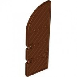Door 1 x 4 x 11 Curved Top: {червеникаво-кафяв}