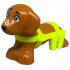 Dog, Friends, Dachshund with Molded Neon Yellow Wheelchair Harness and Printed Eyes, Black Nose and White Bubbles Pattern (Pickle): {тъмно оранжев}