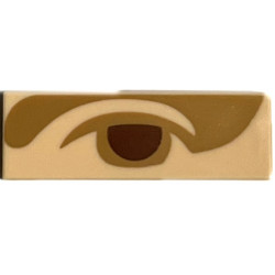 Tile 1 x 3 with Reddish Brown Left Eye with Medium Nougat Eyelid and Shadow Pattern (Mona Lisa): {светло нуга}