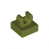 Tile, Modified 1 x 1 with Open O Clip: {маслинено зелен}