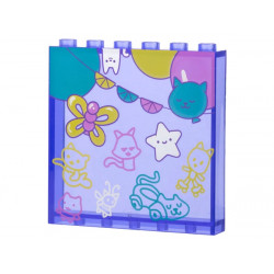 Panel 1 x 6 x 5 with Dark Turquoise, Dark Pink, Silver, and Yellow Balloons, Garland, MerCat, Catrat, Pandy Paws, Cakey, Kitty Fairy, Carlita Pattern: {прозрачно ярко синьо-виолетов}