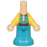 Micro Doll, Body with Molded Bright Light Orange Top and Dark Turquoise Pants and Printed Holiday Sweater with Red and White Candy Cane Pattern: {умерен тан}