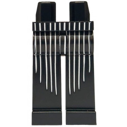 Hips and Long Legs Completely Hollow with 12 Narrow White Vertical Stripes Pattern: {черен}