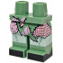 Hips and Legs with Bright Pink, White and Dark Red Ragdoll Patchwork, Black Stitching and Toes Pattern: {пясъчно зелен}