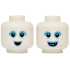 Minifigure, Head Dual Sided Alien, Black Eyes, Medium Blue Eye Shadow, Open Mouth / Smile with Pointed Teeth Pattern: {бял}