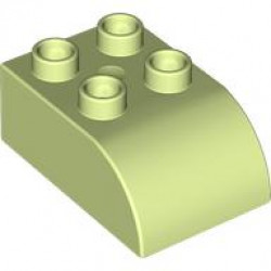 DUPLO BRICK, BOW 2X3X1: {пролетно жълто-зелен}