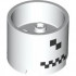 Brick, Round 3 x 3 x 2 with Recessed Center and Axle Hole with Black Checkered and 2 Squares Pattern: {бял}