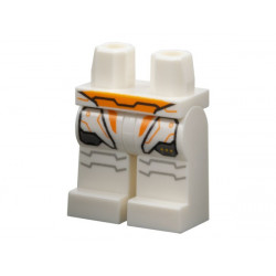 Hips and Legs with Orange Belt and Trim, Armor Plates with Black Outlines and Light Bluish Gray Panel Lines Pattern: {бял}