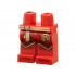 Hips and Legs with Bright Light Yellow Sash, Ninjago Logogram Letter K in Circle, Dark Red Robe Ends with Gold Trim, Knee Pads and Toes Pattern: {ярко червен}