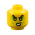 Minifigure, Head Female Black Eyebrows, Lime Eyes, Eye Shadow, Spots, Cheek Lines and Lips, Crooked Open Mouth Smile Pattern: {ярко жълт}