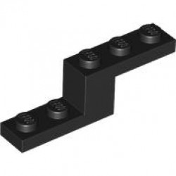 BRICK, W/ PLATE 1X5X1 1/3?: {черен}