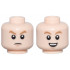 Minifigure, Head Dual Sided Medium Nougat Eyebrows, Nougat Chin Dimple, Angry Frown / Open Mouth Smile with Top Teeth Pattern: {светло нуга}