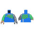 Torso Pixelated Overalls and Green and Bright Green Checkered Shirt Pattern / Flat Silver Arm Left / Bright Green Arm Right / Flat Silver Hand Left / Medium Nougat Hand Right: {ярко син}