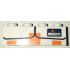 Brick 1 x 4 with Black Angled Lines and Display with Blue and Orange Squares and Silver Rectangle Pattern (BrickHeadz Commander Cody Torso): {бял}