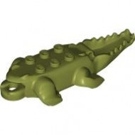 Alligator / Crocodile Body with 10 Bottom Teeth: {маслинено зелен}