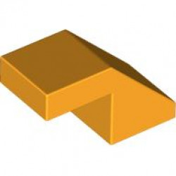 ROOF TILE 1X2, DEG. 45, W/O KNOBS: {огнено жълто-оранжев}