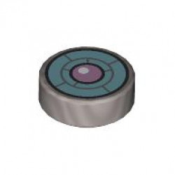 FLAT TILE 1X1, ROUND, NO. 306: {сребърно метален}