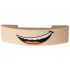 Slope, Curved 4 x 1 x 2/3 Double with Black Lopsided Open Mouth Smile with Top Teeth and Coral Tongue Pattern: {светло нуга}