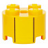 Brick, Round 2 x 2 with Axle Hole with Yellow Stripe and Black Lines Pattern: {огнено жълто-оранжев}
