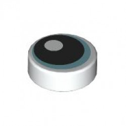FLAT TILE 1X1, ROUND, NO. 291: {бял}