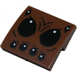 Slope, Curved 2 x 2 x 2/3 with Black Spider Eyes and White Pupils Pattern: {червеникаво-кафяв}